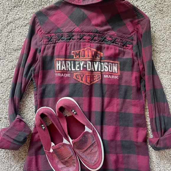 Harley Davidson Flannel LIKE NEW! 🏍️🔥❤️ - Picture 5 of 6